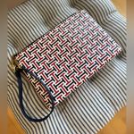 Tommy Hilfiger Navy Blue White Red Logo Zippered Clutch Mini Bag Makeup Bag Photo 1