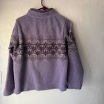 Cabelas Fleece Pullover Vintage S/P Purple Lavender Star Print Mock Neck Sweater Photo 4