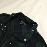 Rock & Republic Rock Republic FlannelShirt Women GreenPlaid Silver Star Long Sleeve Button Up XL Photo 4