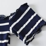 Brandy Melville Navy Striped Off The Shoulder Top Photo 1
