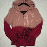 Key Closet Hoodie Dipped Tie Dye Full Zip Hooded Sweater Studded Y2K Grunge 2003 Pink Size M Photo 0