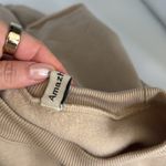 Amazhiyu Cropped Sweatshirt Long Sleeves Pullover Fleece Crop Top Medium Tan Photo 7