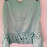 Naked Wardrobe  The Statement Pastel Turquoise Satin Ruffled Mini Skirt XS Photo 3