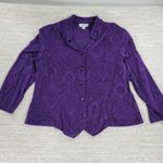 Coldwater Creek VTG No Wrinkle Skirt Set L Purple Paisley Fairycore Whimsigoth Photo 2