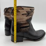 FREEBIRD by Steven Shine Boots Dark Brown Leather Ankle Boots Woven Aztec Photo 8