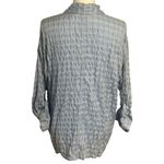 Max Studio  Crinkled Blue/White Plaid Longsleeve Top NWT Photo 1