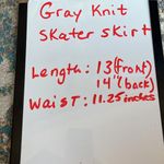 Miley Cyrus Flirty Gray Striped Knit Cotton Mini Skirt Skater XS  Smocked Waist Photo 8