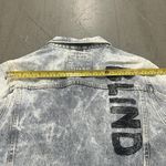 ZARA  Women's Large Graffiti Denim Jean Jacket Blue Graphic‎ Streetwear Oversized Photo 4