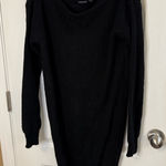 Boohoo  Black Off-the-Shoulder Sweater Dress Photo 0