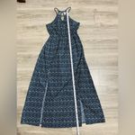 BP Women Blue Halter Elegant Summer Slit Maxi Dress Size M Elastic Waist Band Photo 12