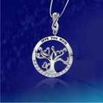 Boutique Silver 'Love You Mom' Tree Pendant Necklace Photo 3