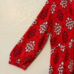 Maeve Anthropologie  Woodland Walk Buttondown red aztec ikat boho blouse size 2 Photo 11