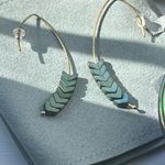 Anthropologie Real stone sliding chevron earrings Photo 1