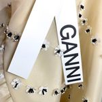 Ganni  NEW Rare Rosenfeld Floral Beaded Ruffle Sleeveless Crop Top Cream 34 Photo 10
