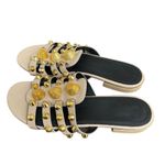 Balenciaga  Beige Leather Arena Giant Studded Flat Slides Size 36.5 Photo 3