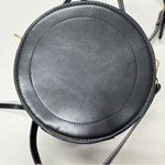 Black Vegan Leather Circle Crossbody Handbag Bag Purse Boho Casual Classic Photo 6