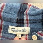 Madewell Blue Plaid Flannel Shacket Shirt Gorpcore Country Fall Size Small Photo 6