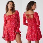 Free People NWT  Tess Long Sleeve Mini Dress Red Pink Size Large Photo 11