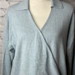 360 Cashmere light blue faux wrap sweater size large Photo 5
