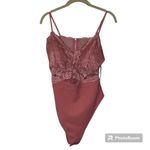 FADED ROSE size XL pink lace bodysuit front opening concert wear boudoir shoot Photo 11