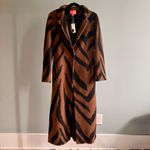Anthropologie NWT RARE  Vilagallo Rashida Zebra-Striped Coat, Brown | Size 6 Photo 4
