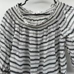 Faithfull the Brand Striped Es Calo Off Shoulder Black & White Top Size 6 Photo 2
