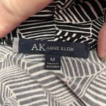 Anne Klein Black & White Print Draped Neckline Blouse Photo 4