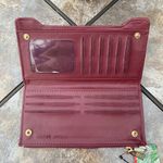 Badgley Mischka Plum Quilted Long Wallet Vegan Leather New Photo 3