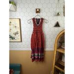 Free People  Red Rare Hearts Crochet Sweater Dress - Size - Medium Photo 3