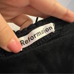 Reformation  Black Long Sleeve Midi Dress Size 6 viscose smashed back Photo 4