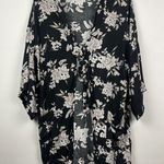 Spiritual Gangster Black White Floral Tie Front Swim Maya Kimono Robe OS Photo 0