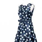 Kay Unger . Tinslee Tea Length Polka Dot Dress. Photo 6