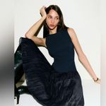 Reformation NWOT  Cyra dropped waist pleated skirt dress midnight navy blue sz 0 Photo 4