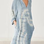 Ocean + Main River Dress 2X Blue Gauze Hand Dyed Tie Dye Flowy Boho Maxi USA Photo 0