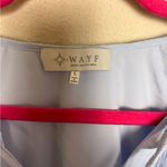 WAYF Pastel Blue Crepe Textured Long Blouson Sleeve Bubble Hem Cropped Blouse L Photo 4