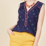 Modcloth Cafe au Soleil wishbone retro blouse Photo 2