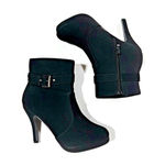 Top Moda  George-15 Side Zip Ankle Strap Buckle Stiletto Heel Nubuck Ankle Boots Photo 13