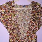 Old Navy  Dress 2X Midi Ditsy Floral Sundress Ruffle Sleeves Photo 2