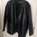 Italian Black Leather Jacket Size M Photo 0