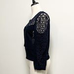 Elevenses Anthropologie  Soutache Crochet Bomber crochet sheer sleeves jacket Photo 2
