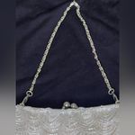 Beaded Evening Party Wedding White‎ Handbag Purse Chain Strap Kiss Lock Closure White Photo 3
