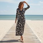 Zara Woman Floral Maxi Dress Premium Collection Pockets Button Front XS‎ Boho Black Photo 1