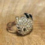 Hello Kitty  Rhinestone Black Bow Adjustable Ring Photo 2