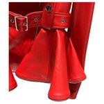 Madonna & Co Luxe Zip Detail Leather Peplum Biker Moto Jacket in "Welsh Red" NWT Red Size L Photo 4