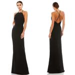 Mac Duggal 26618 Bow Halter Criss-Cross Black Column Gown Size 6 NWT Photo 1