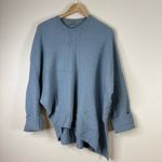 All Saints Lock Wool Blend Cowl Neck Sweater Blue Size Large Asymmetrical Photo 2