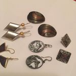 Lot Of 5 Vintage Modern Costume Jewelry Earrings Pierced All Signed Photo 8