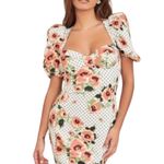 Lavish Lice LAVISH ALICE Women’s Polkadot Floral Puff Sleeved Ruched Mini Dress Photo 0