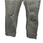 Refuge Olive Green Cropped Distressed Jeans size 4 Ripped Photo 1