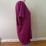 New York & Company Women's Oversize Silk Blend Pullover Vneck Sweater Magenta XS Pink Photo 3